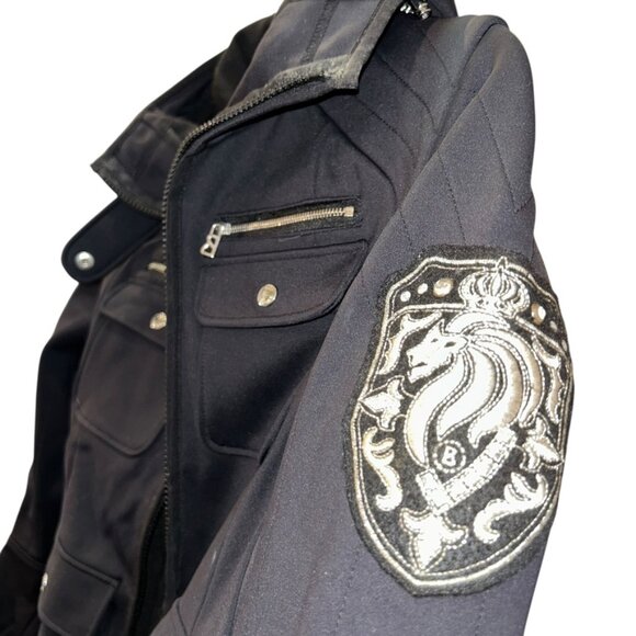 Bogner Sports German black 3/4 apres ski Silver DRAGON jacket M - Picture 2 of 6